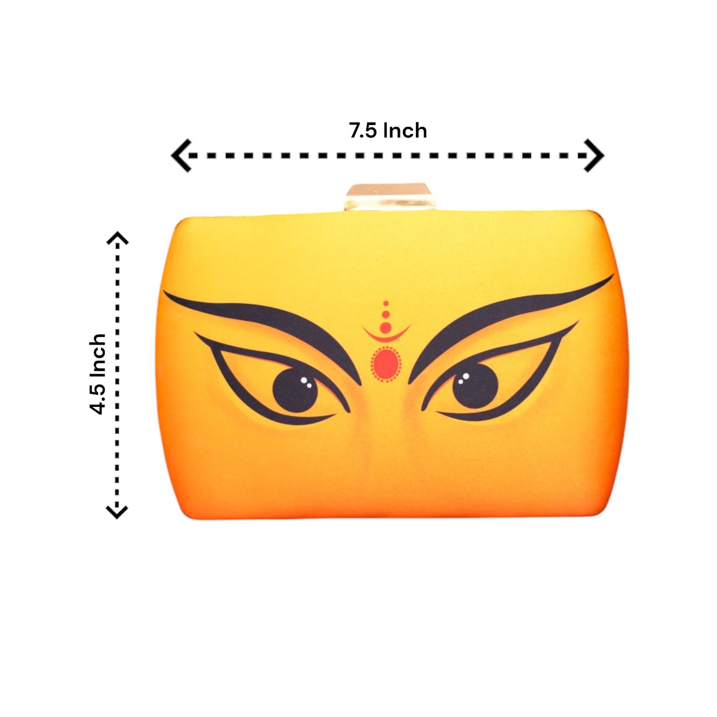 Trendy Clutch with Artistic Eyes Design - Dimensions