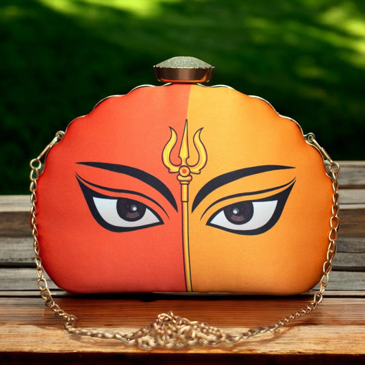 Exclusive Clutch with Eyes with Trishul Print