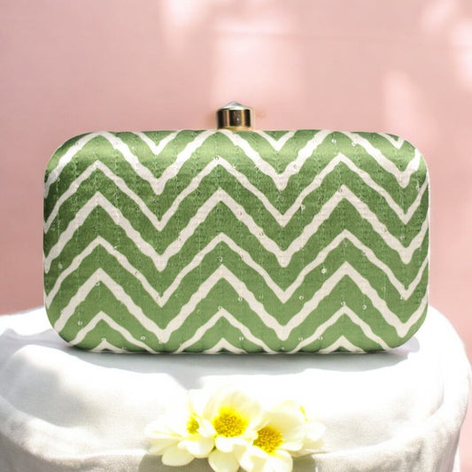 Exclusive Lehariya Green Clutch