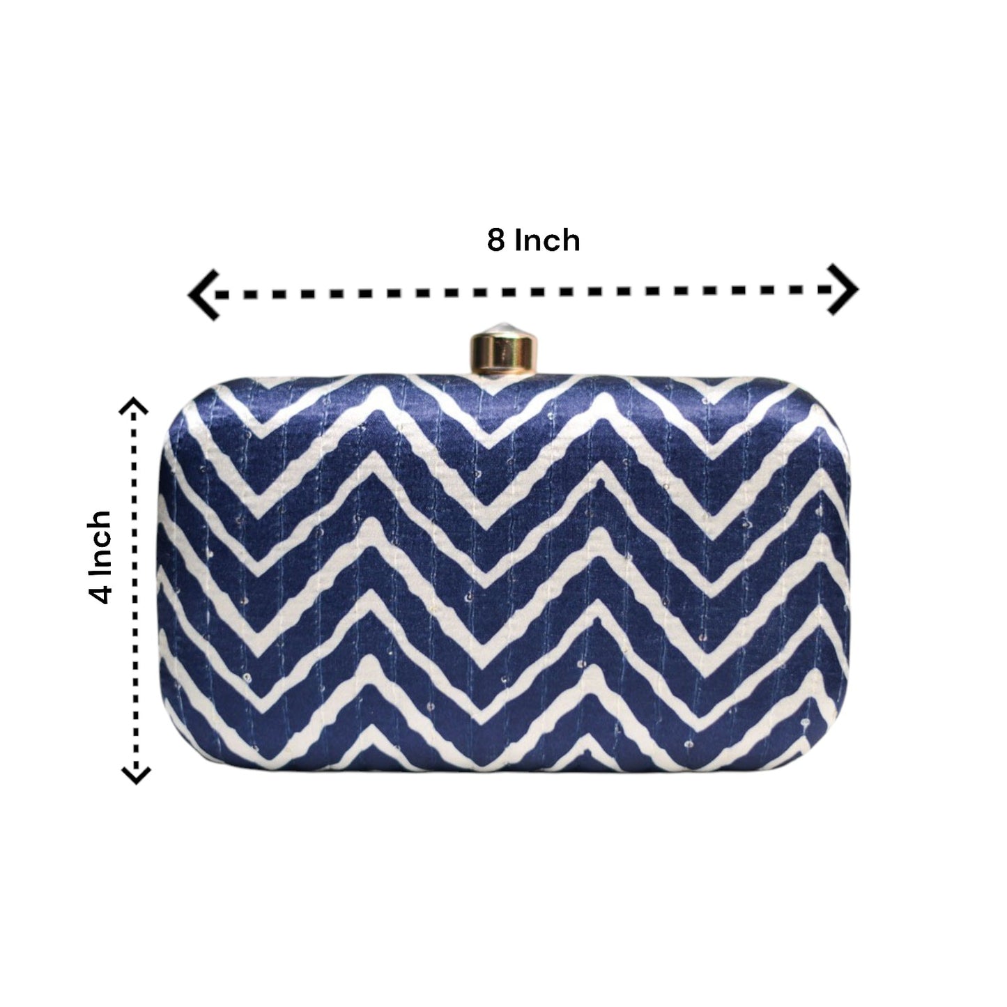 Exclusive Navy Blue Lehriya Print Clutch