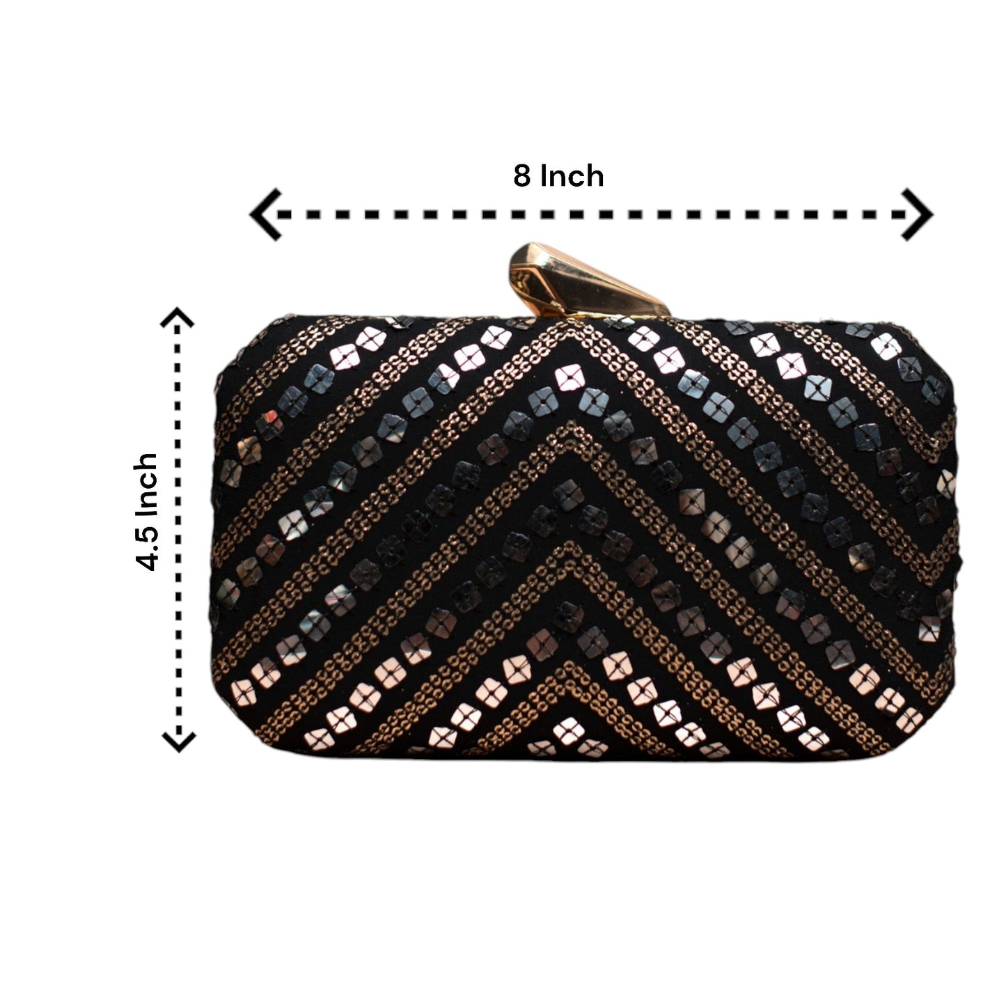 Exclusive Black Clutch with Sequence Work