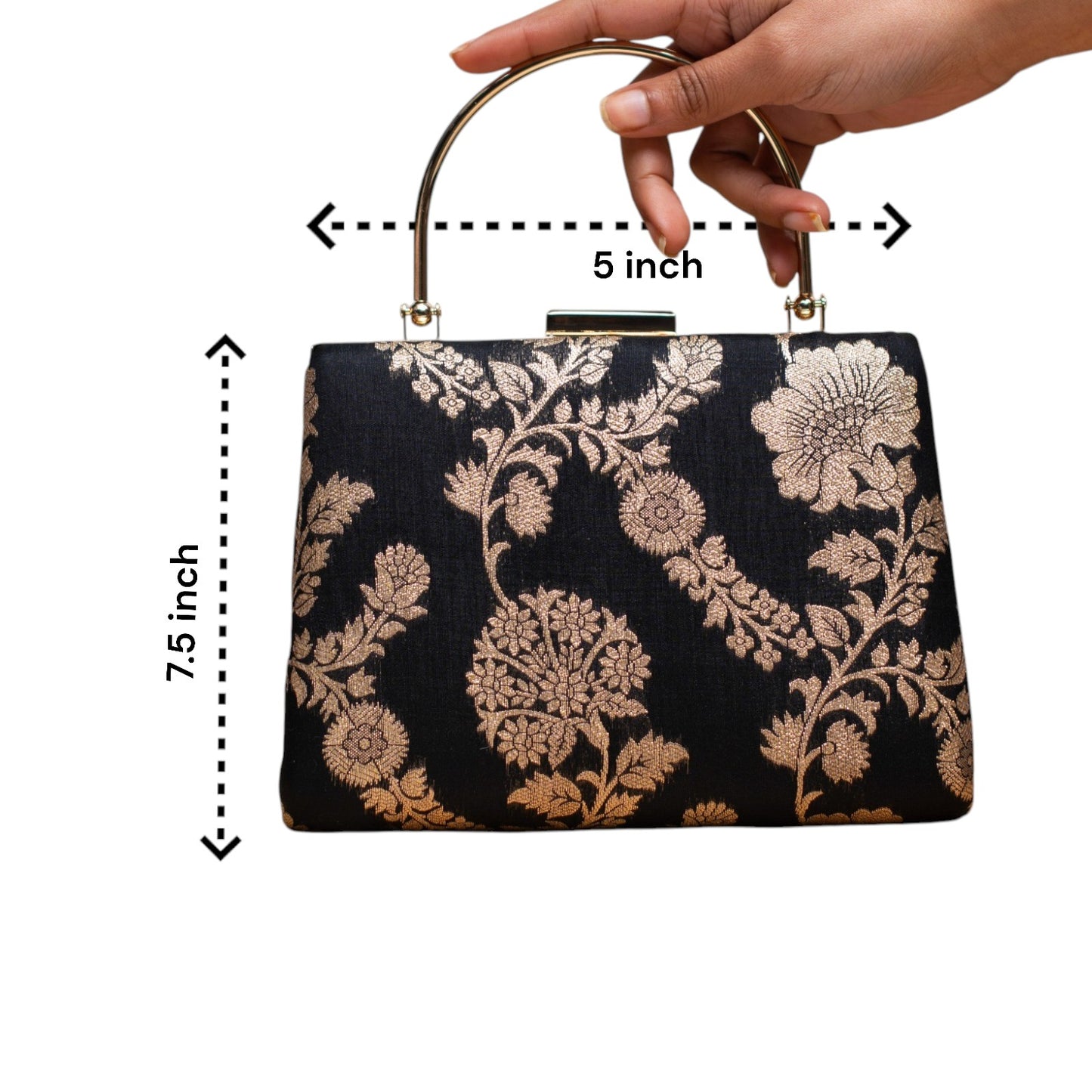 Exclusive Black with Golden Brocade Clutch