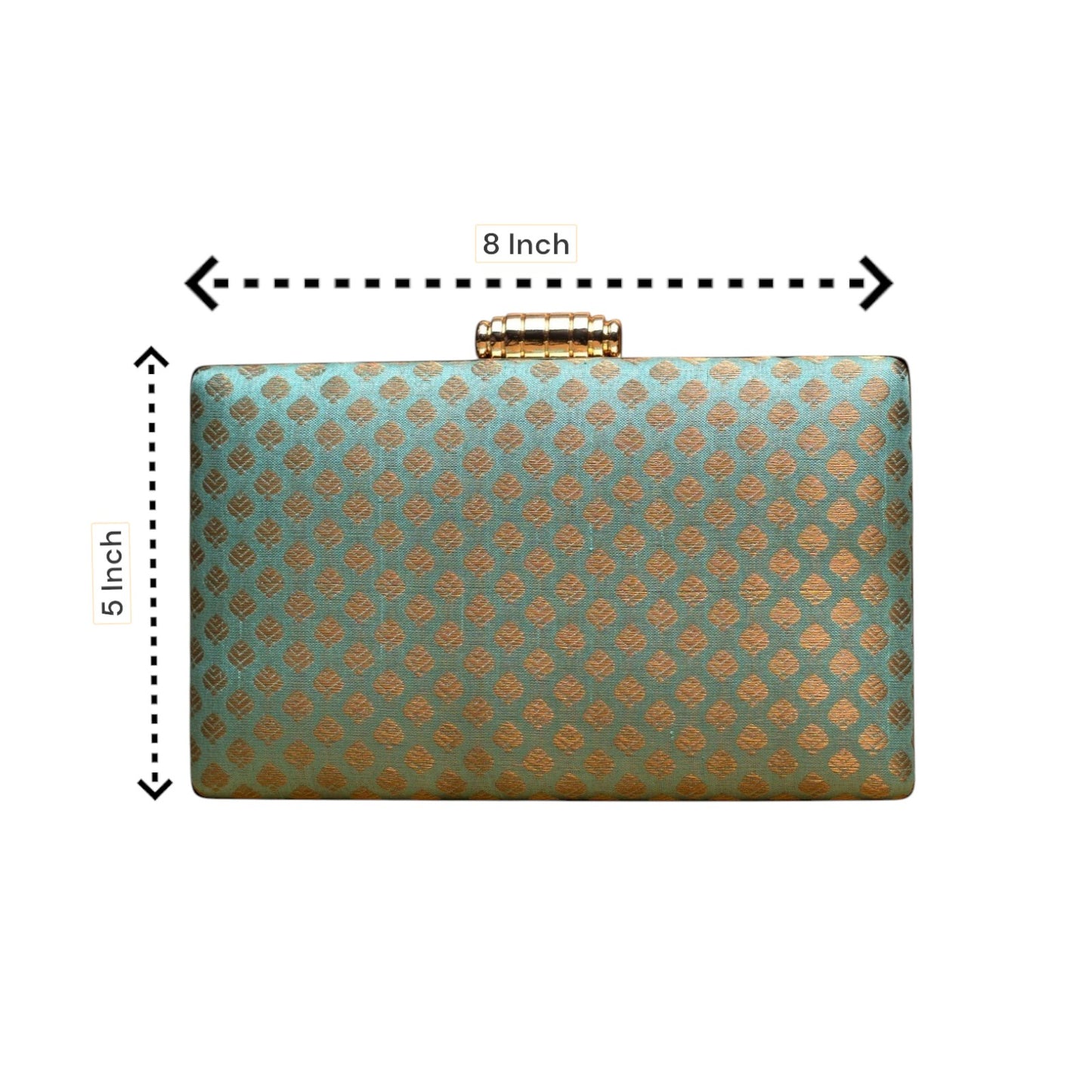 Indian Ethnic Designer Sea Green Zari Work Clutch