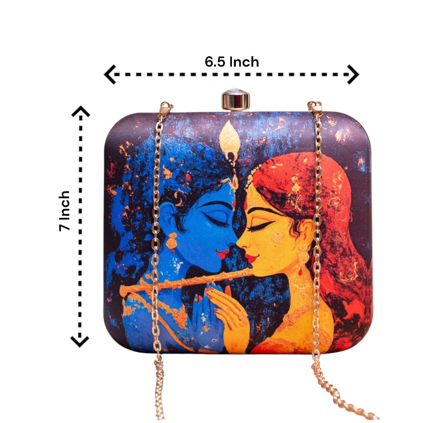 Radha Krishna Print Clutch