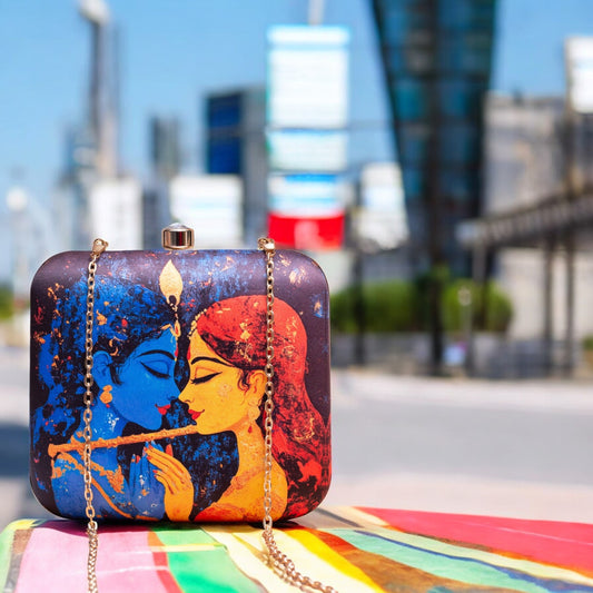 Radha Krishna Print Clutch