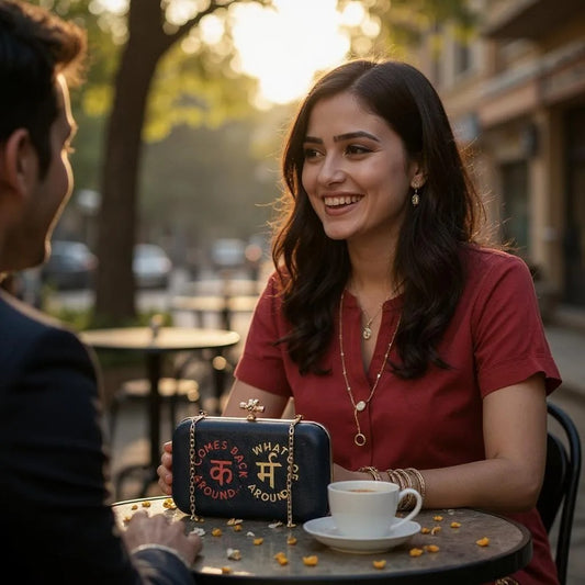 Indian Ethnic Designer "Karma" Printed Leatherette Clutch