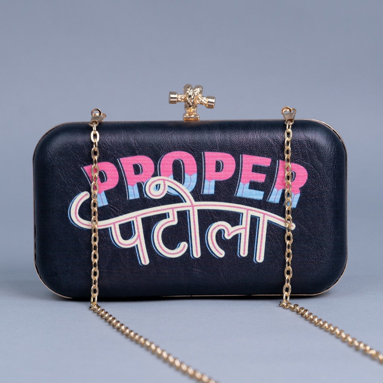 "Proper Patola" Printed Leatherette Clutch