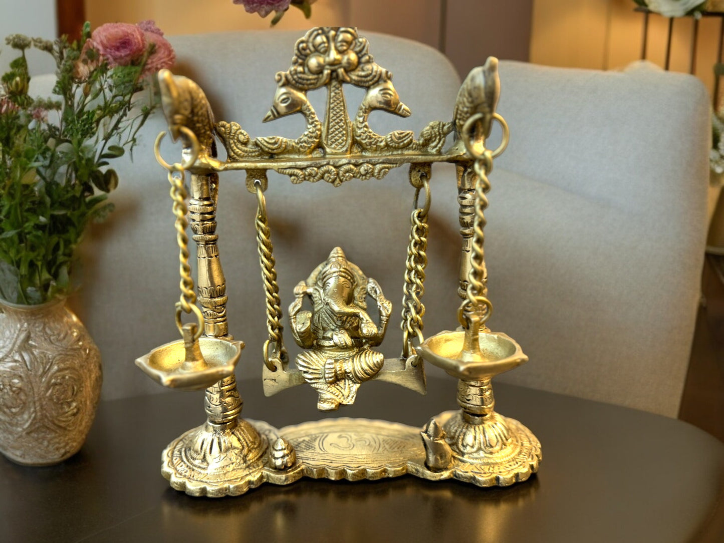 Ganesha Idol with Diyas