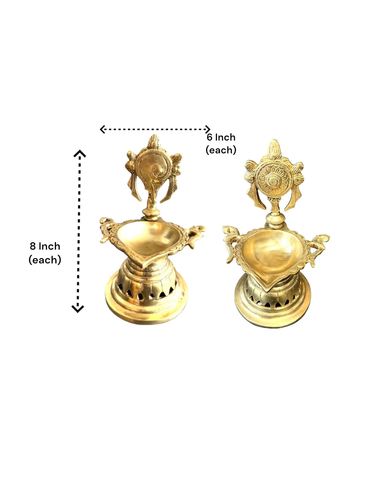 Shankh & Chakra Diya with Peacock