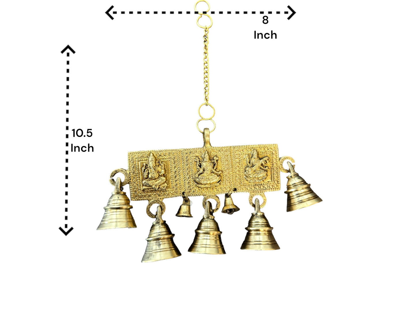 Ganesha, Laxmi & Saraswati Hanging Bells