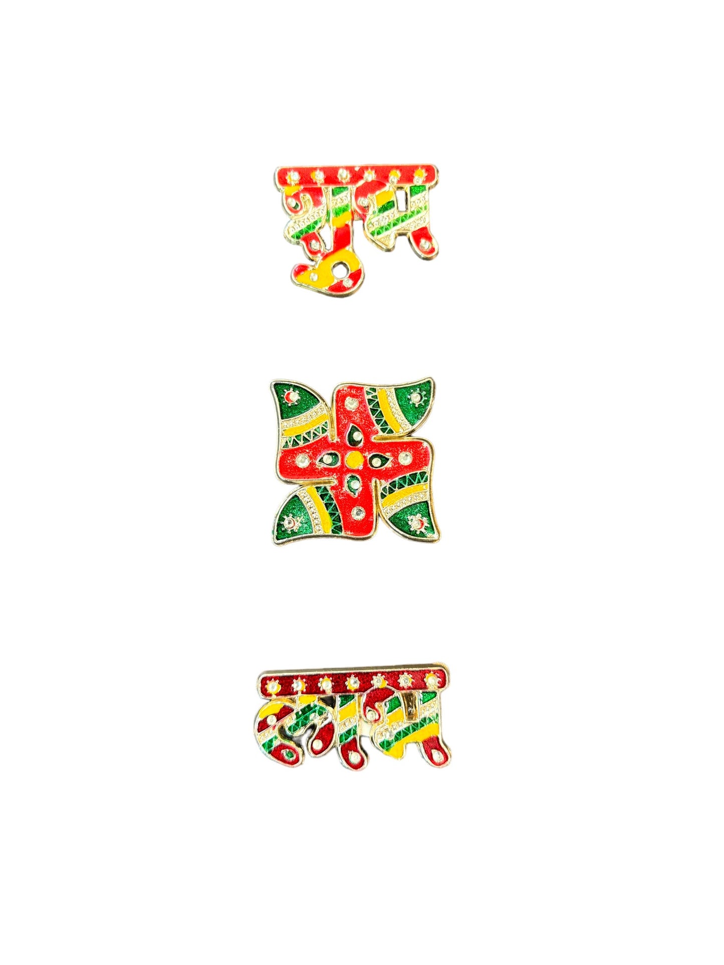 Shubh Labh, Swastik Sticker with Stone Work