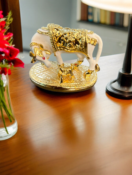 Kamdhenu Idol Figurine for Car Dashboard or Work Desk