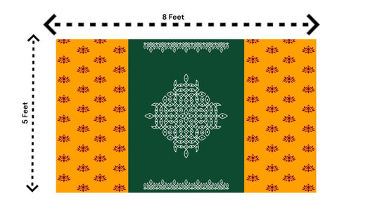 5x8 Feet Fabric Reusable Muggu or Kolam Backdrop Banner for Wedding, Seemantham Ceremony, Muggu Housewarming, any Auspicious occasions or pooja (1007)