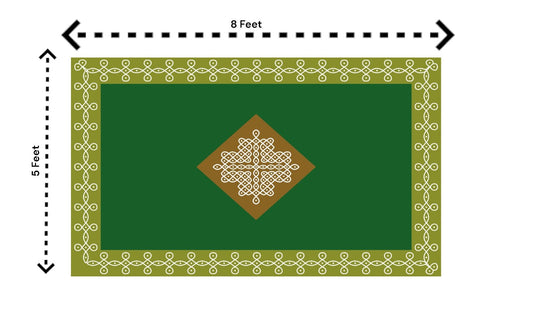 5x8 Feet Fabric Reusable Muggu or Kolam Backdrop Banner for Wedding, Seemantham Ceremony,Housewarming, any Auspicious occasions or pooja (1016)