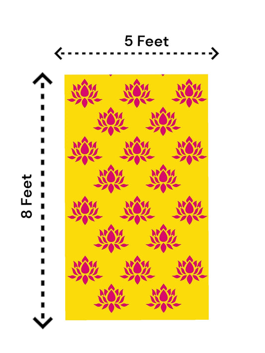 8x5 Feet Fabric Reusable Big Lotus Backdrop Banner for Wedding, Seemantham Ceremony,Housewarming, any Auspicious occasions (1076)