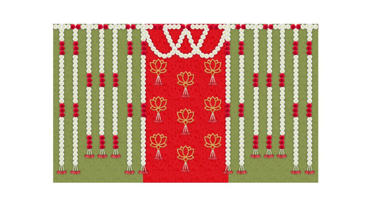 5x8 Feet Fabric Reusable Backdrop Banner for Wedding, Seemantham Ceremony, Housewarming, any Auspicious Occasions or pooja (1123)