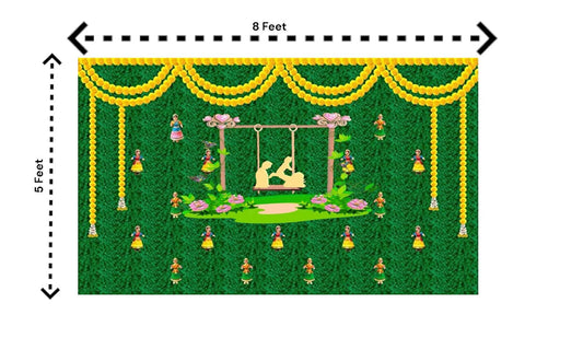 5x8 Feet Fabric Reusable Backdrop Banner for Baby shower (1128)