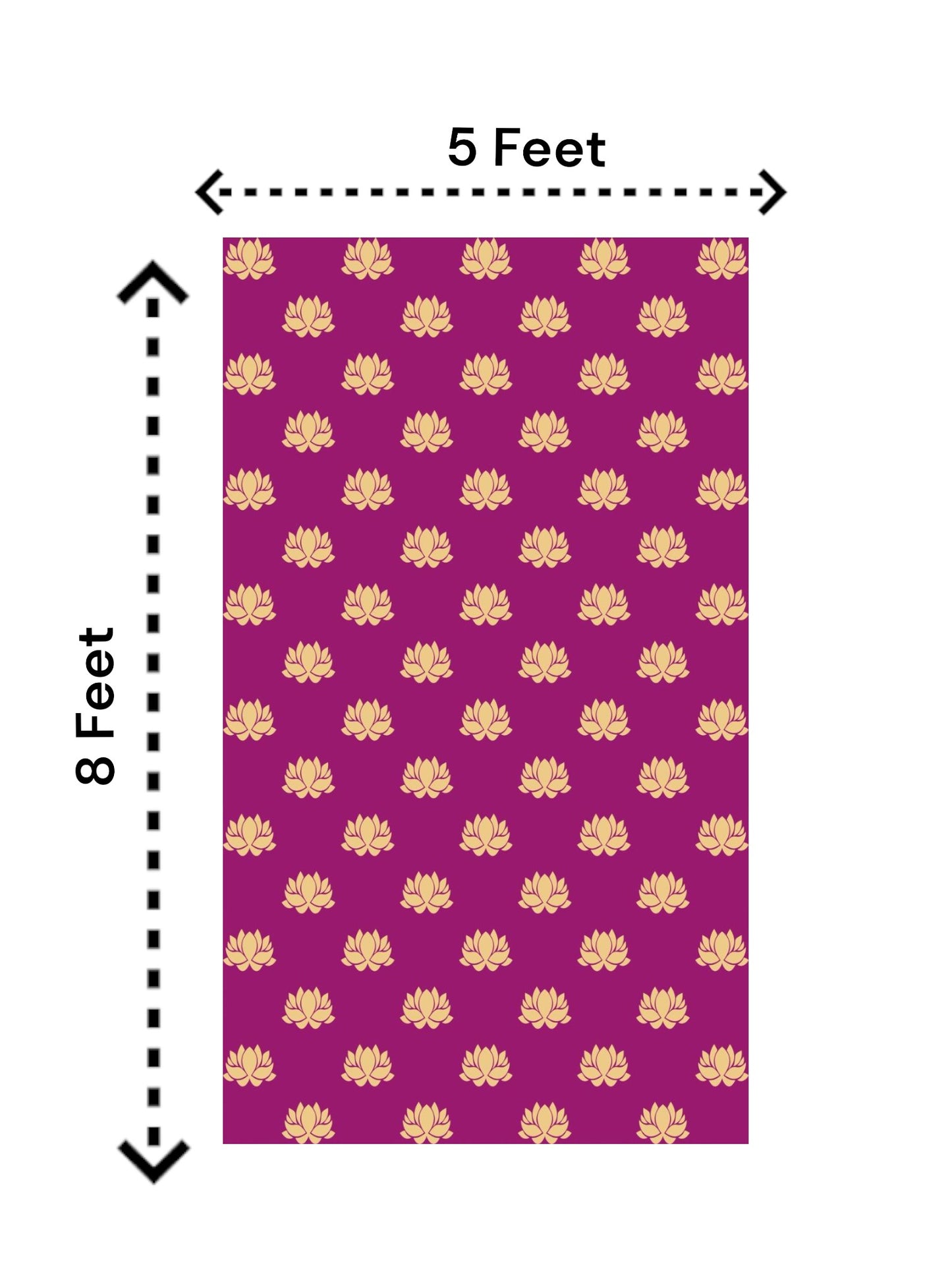 8x5 Feet Fabric Reusable Big Lotus Backdrop Banner for Wedding, Seemantham Ceremony, Housewarming, any Auspicious occasions (1318)