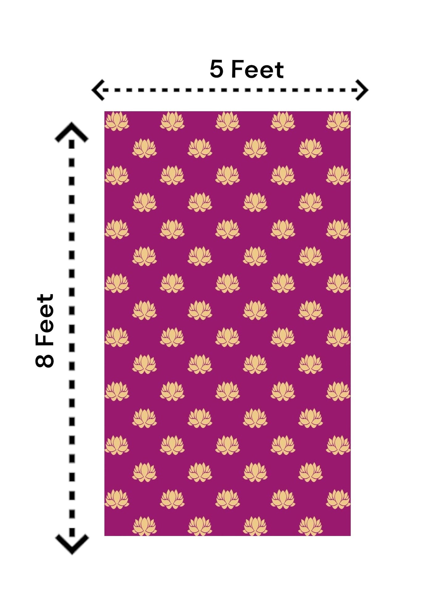 8x5 Feet Fabric Reusable Big Lotus Backdrop Banner for Wedding, Seemantham Ceremony, Housewarming, any Auspicious occasions (1318)