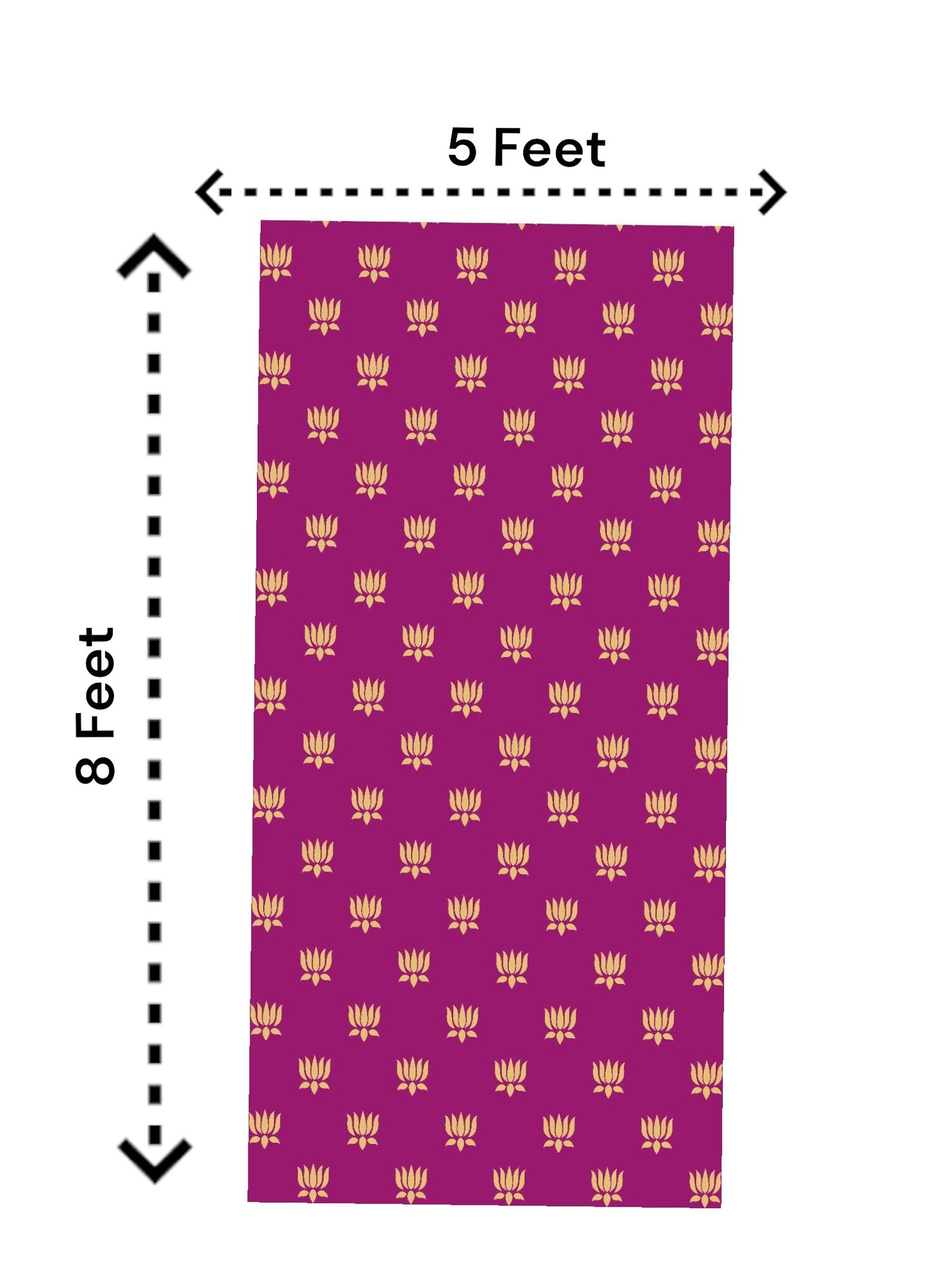 8x5 Feet Fabric Reusable Small Lotus Backdrop Banner for Wedding, Seemantham Ceremony, Housewarming, any Auspicious occasions (AS1075)