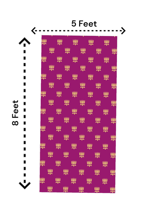 8x5 Feet Fabric Reusable Small Lotus Backdrop Banner for Wedding, Seemantham Ceremony, Housewarming, any Auspicious occasions (AS1075)