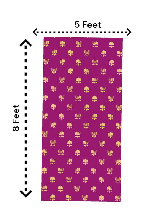 8x5 Feet Fabric Reusable Small Lotus Backdrop Banner for Wedding, Seemantham Ceremony, Housewarming, any Auspicious occasions (AS1075)