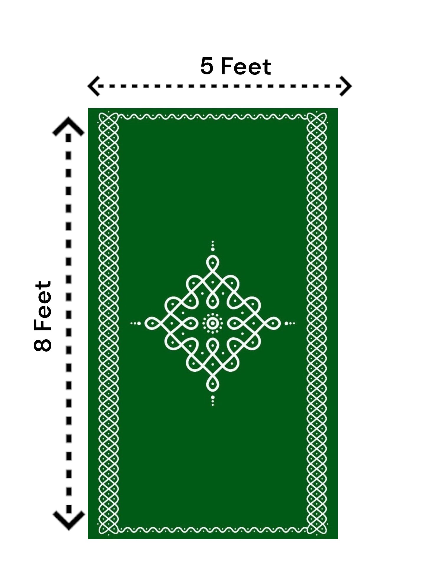 8x5 Feet Fabric Reusable Muggu or Kolam Backdrop Banner for Wedding, Seemantham Ceremony, Housewarming, any Auspicious occasions or pooja (AS1117)