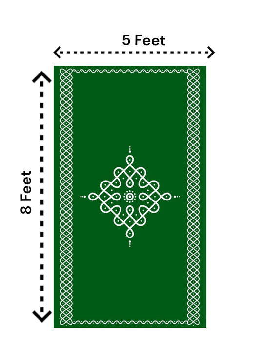 8x5 Feet Fabric Reusable Muggu or Kolam Backdrop Banner for Wedding, Seemantham Ceremony, Housewarming, any Auspicious occasions or pooja (AS1117)