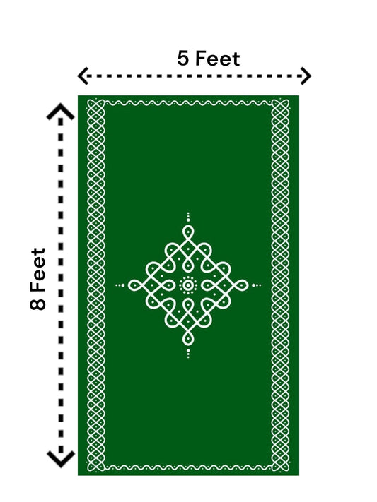 8x5 Feet Fabric Reusable Muggu or Kolam Backdrop Banner for Wedding, Seemantham Ceremony, Housewarming, any Auspicious occasions or pooja (AS1117)