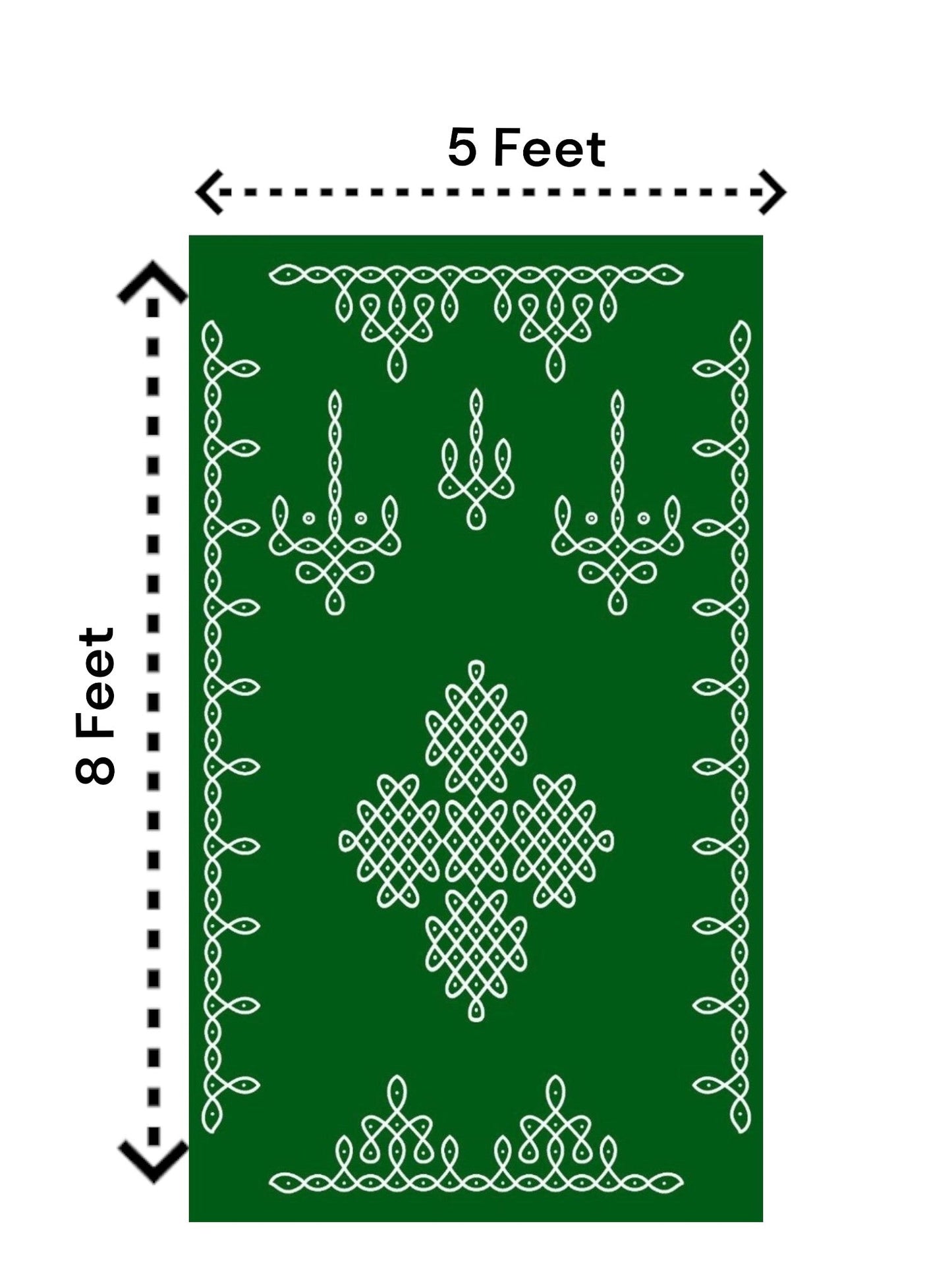 8x5 Feet Fabric Reusable Muggu or Kolam Backdrop Banner for Wedding, Housewarming, any Auspicious occasions or pooja (AS1129)