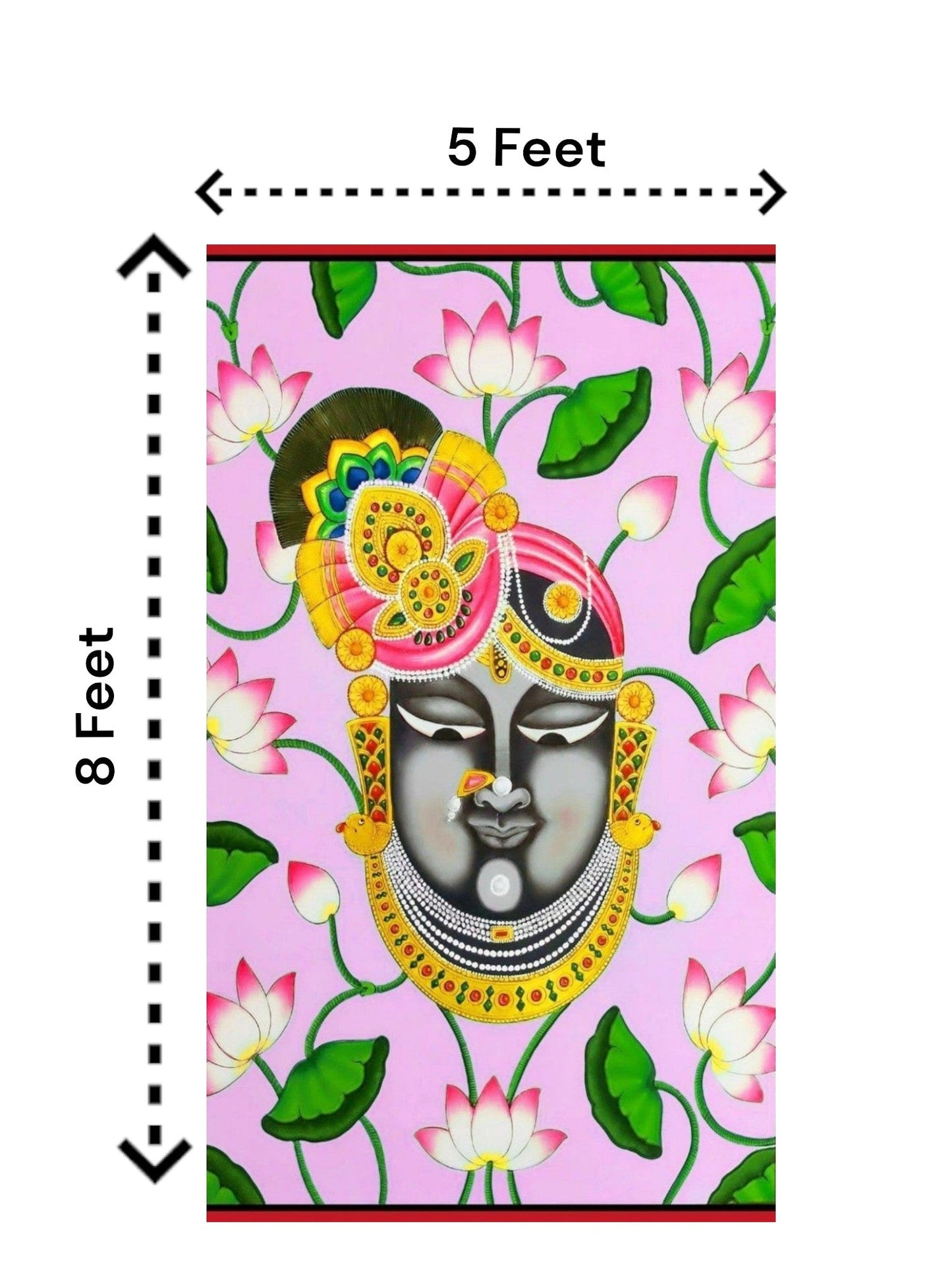 8x5 Feet Fabric Reusable Lord Krisha's Backdrop Banner for Janmashtami, Baby Shower or any Auspicious Occasions or pooja