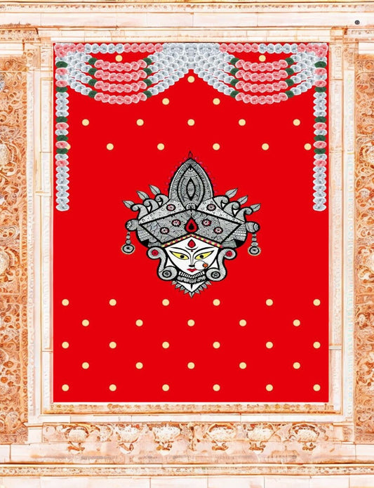 8x5 Feet Durga Fabric Reusable Backdrop Banner for Durga Pooja/Navratri