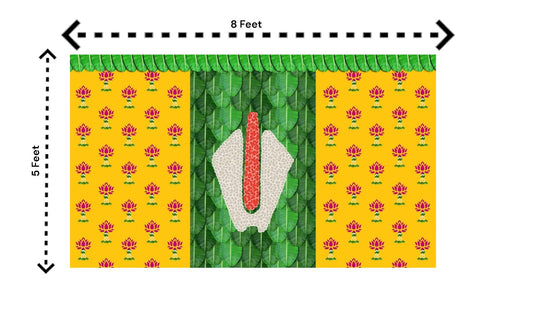 5x8 Feet Fabric Reusable Lord Venkateswara or Balaji Namam Backdrop Banner for South Indian Occasions like South indian Wedding, Pooja (AS1440)