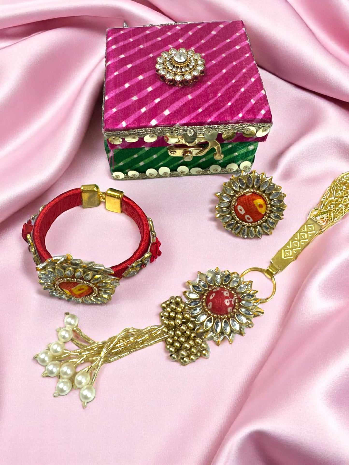 Bangle with Rose Booties, Satka & Ring