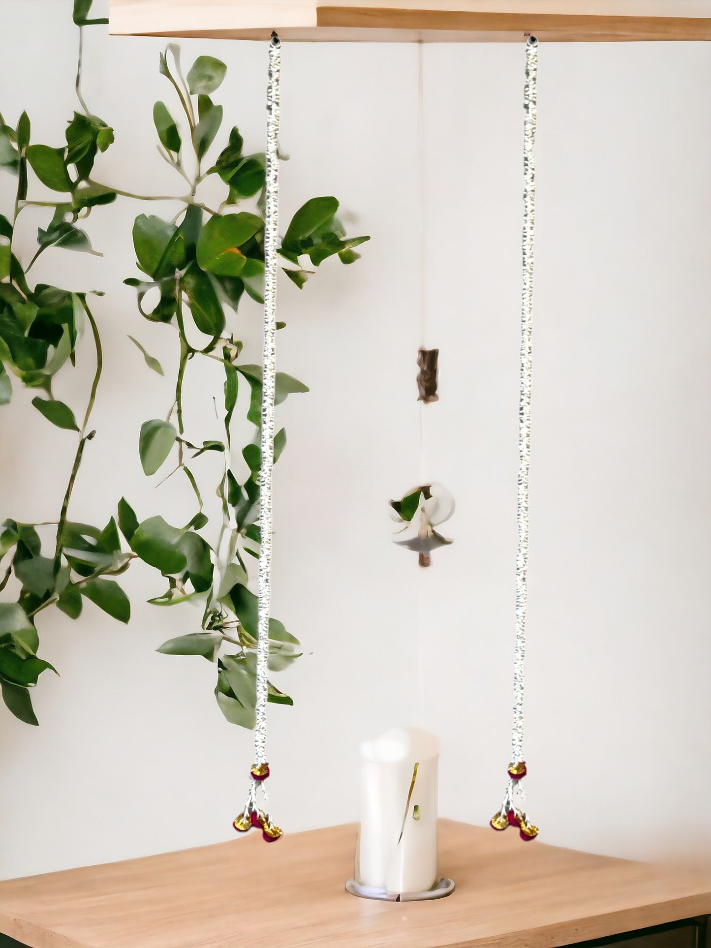 Scented Jasmine Gajra Lari with PomPom, Set Of 2