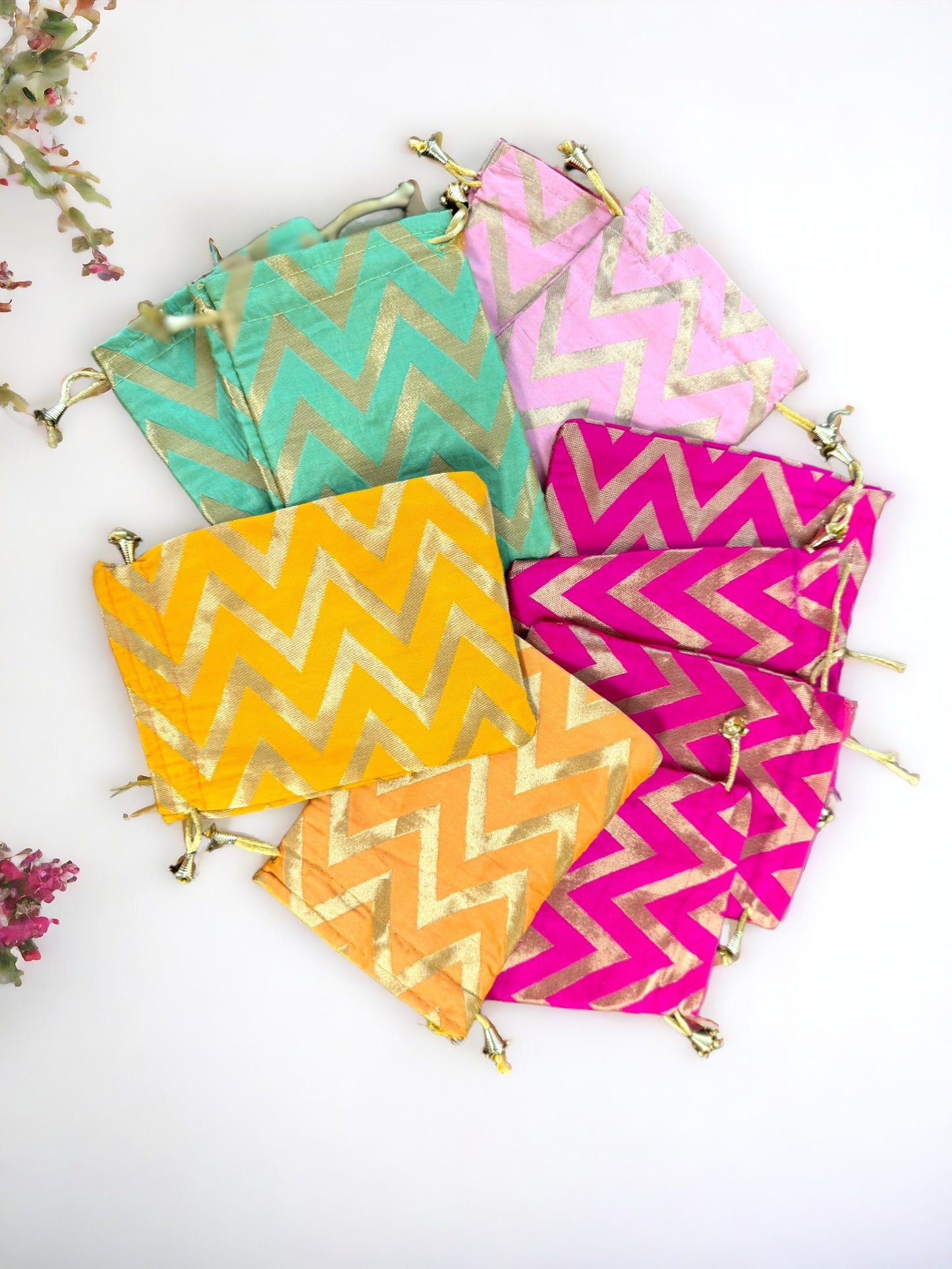 Small Silk Potli, Set of 10