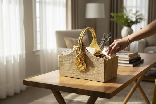 Foldable Jute Gift Basket