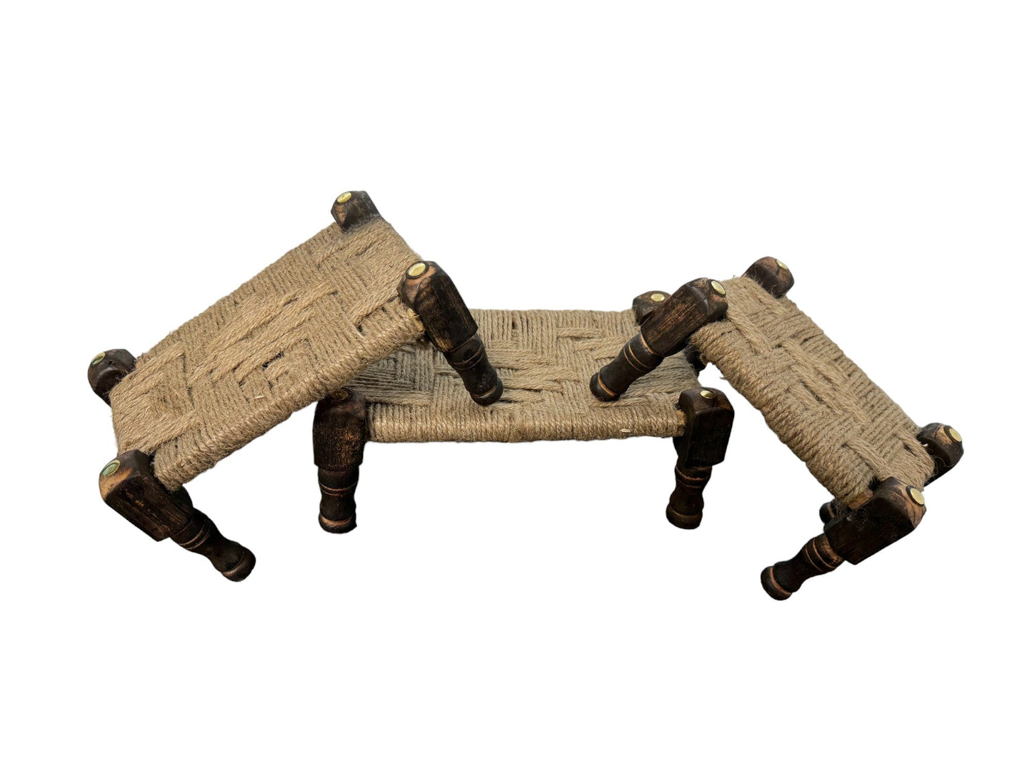 Wooden Jute Khaat / Manji, Set of 3