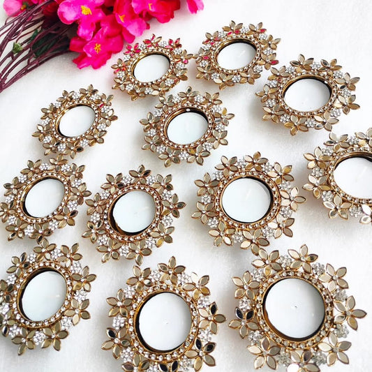 Set of 2 Mirror Diya - Beautiful Return Gifts for Any Occasion - Diwali Gifts