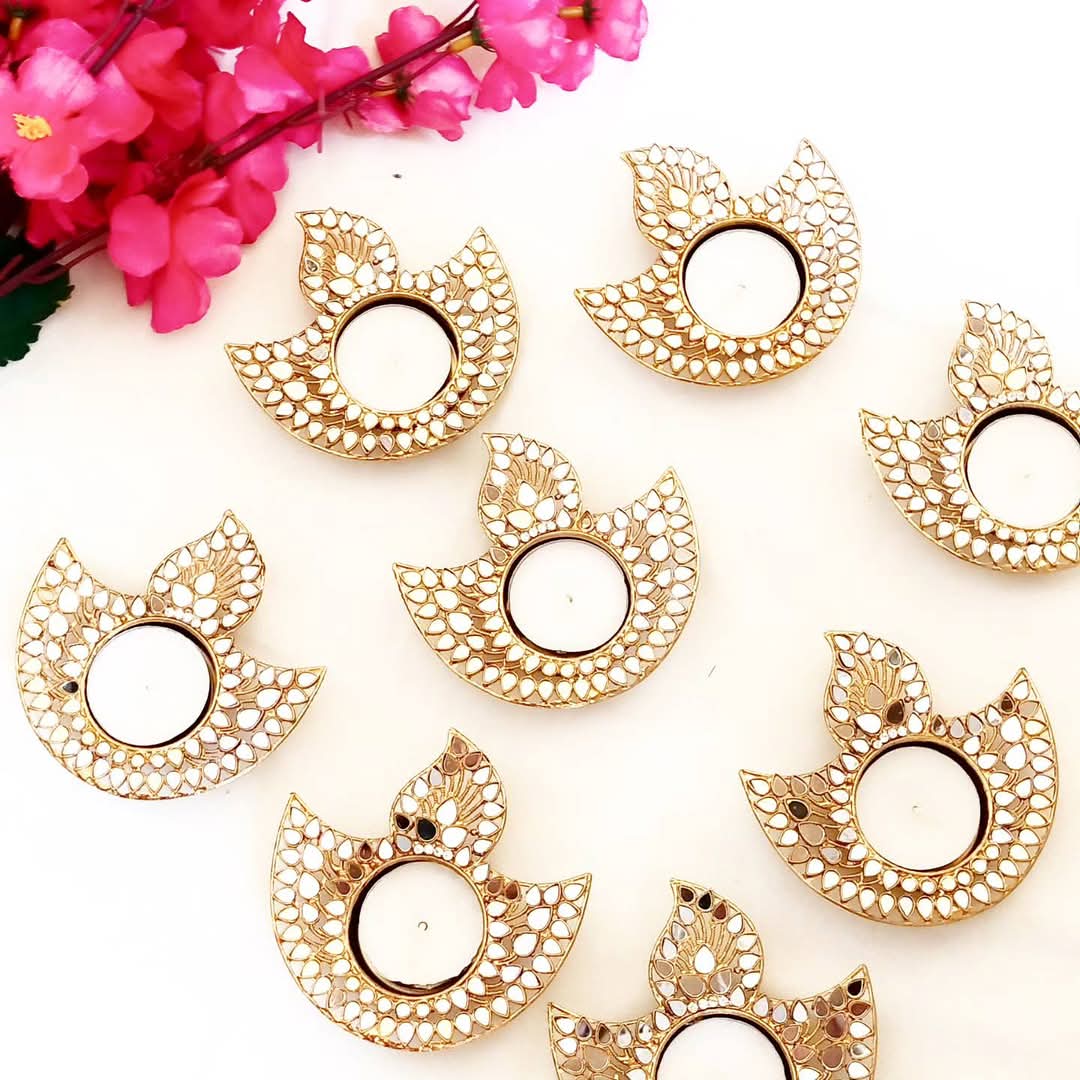 Mirrorwork Diya/T-Light Holder - Return Gifts for Housewarming/Diwali/Puja
