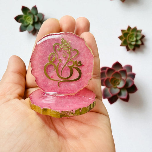 Resin Ganesha in Agate Texture -Perfect Return Gifts for Ganesh Chathurthi/Diwali/Puja