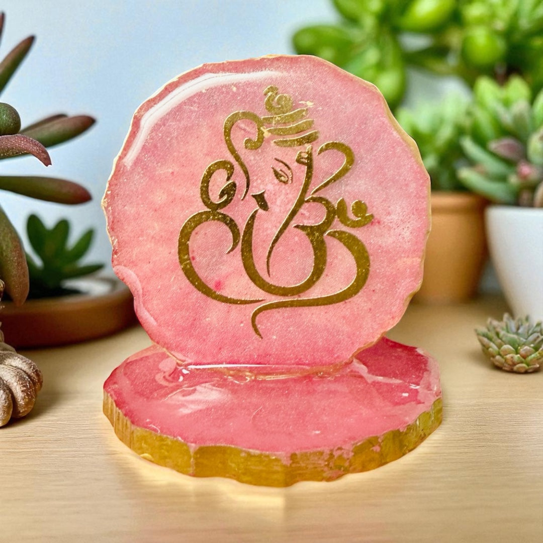 Resin Ganesha in Agate Texture -Perfect Return Gifts for Ganesh Chathurthi/Diwali/Puja
