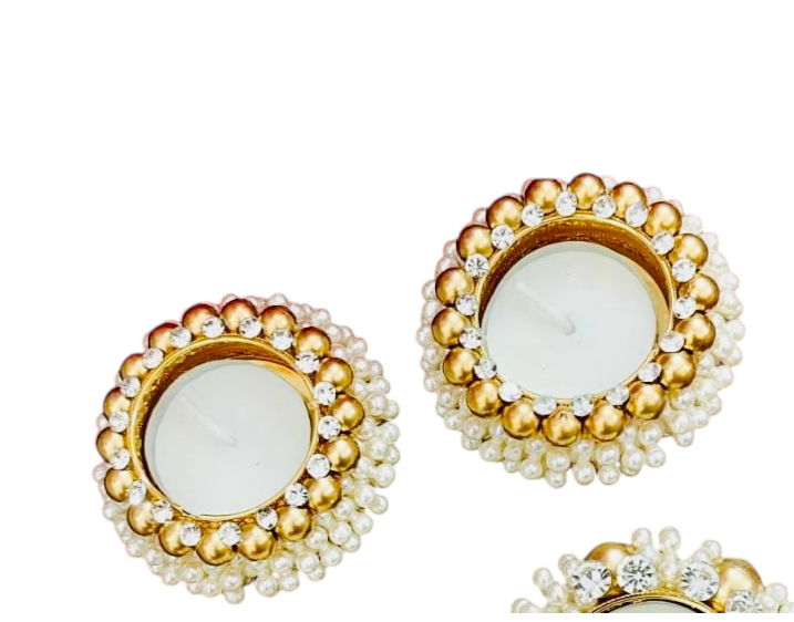 Pearl Floating Diya/ T-Light Holder Set of 2 - Beautiful Return Gifts for Any Occasion - Diwali Gifts