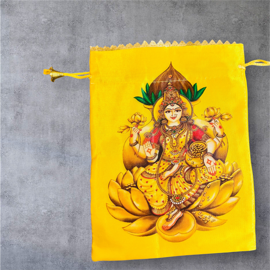 Goddess Lakshami Potli with Ganesh Lakshmi German Silver Bell