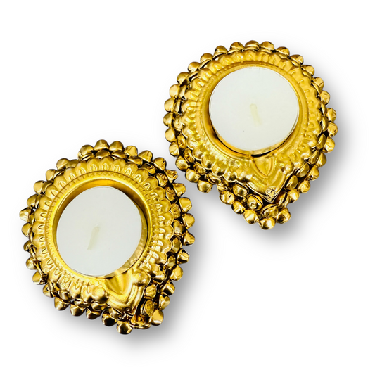 Ghunghroo Diya/T- Light. Holders Set of 2 - Beautiful Return Gifts for Any Occasion - Diwali Gifts
