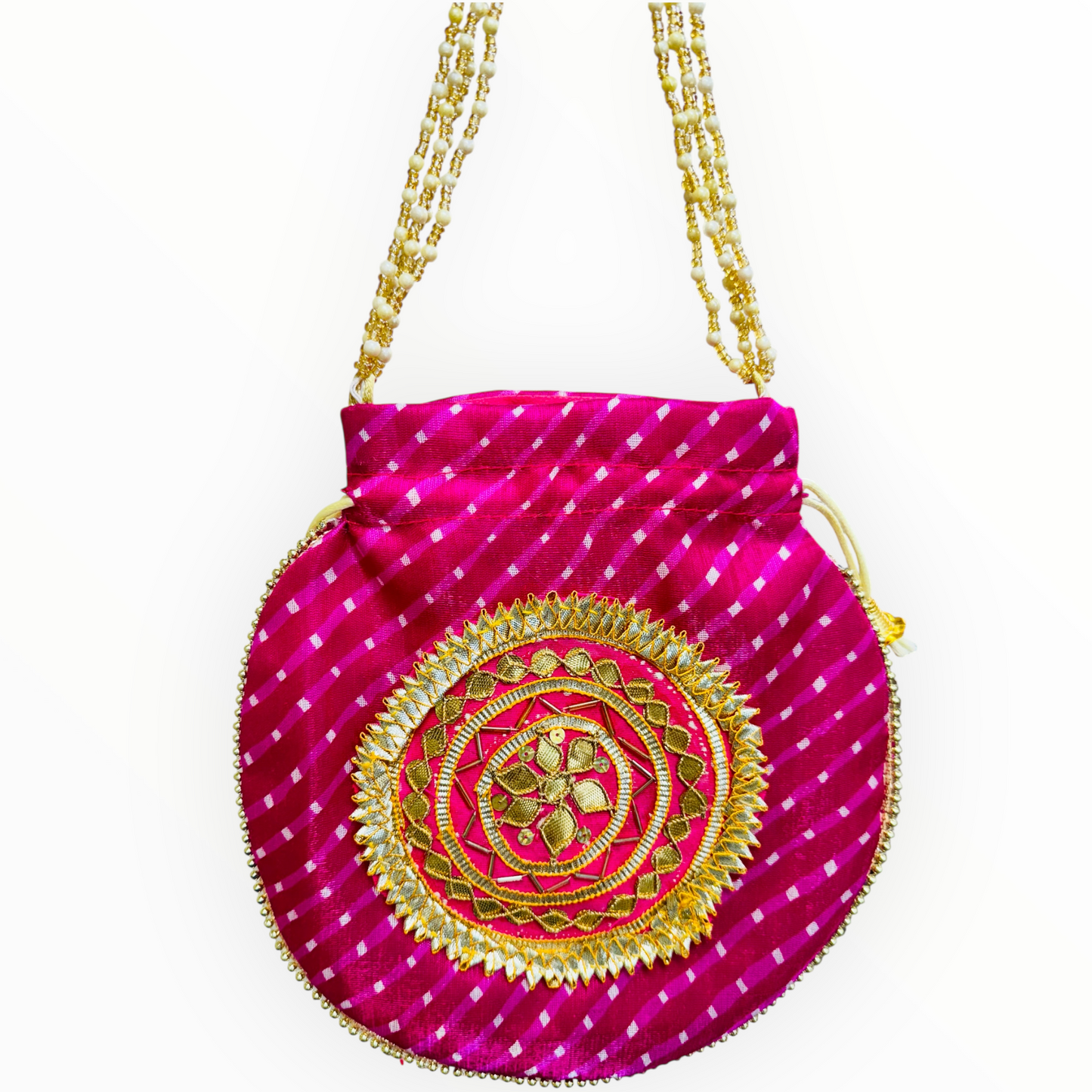 Karwachauth Gift Combo - Reusable Gajra, Sindoor Dibbi, Bindi & Gota Potli