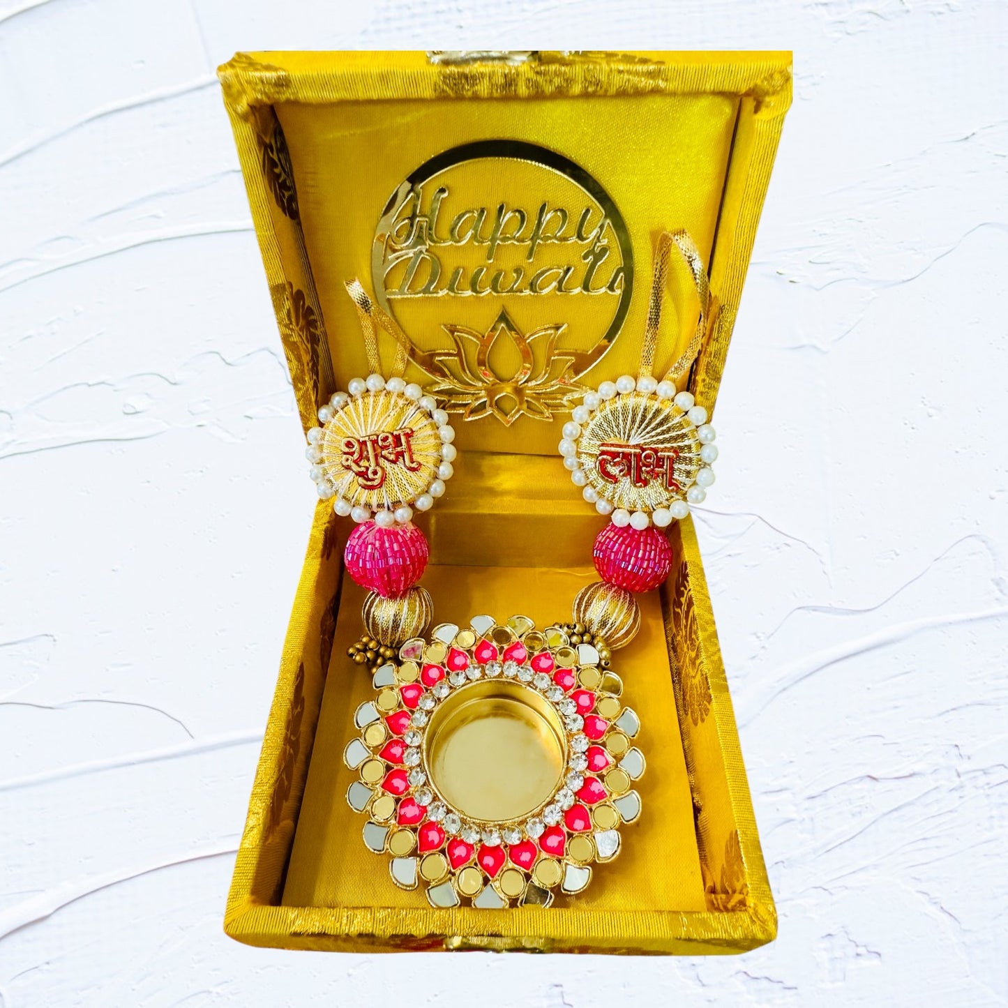 Ready-to-Gift Combos - Shubh Labh & Diyas in Gift Box & Happy Diwali Decal