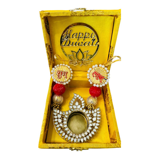 Ready-to-Gift Combos - Shubh Labh & Diyas in Gift Box & Happy Diwali Decal