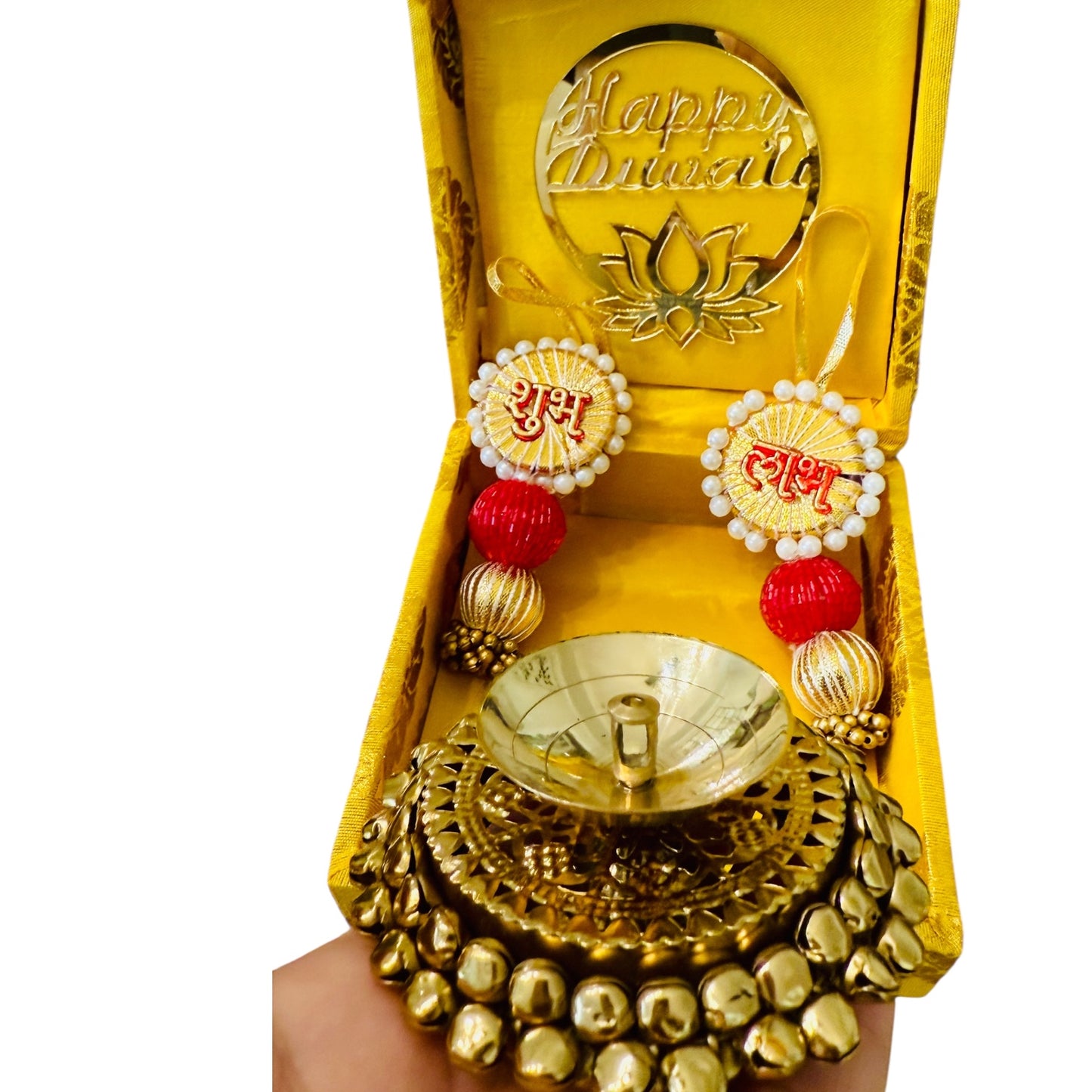 Ready-to-Gift Combos - Shubh Labh & Diyas in Gift Box & Happy Diwali Decal
