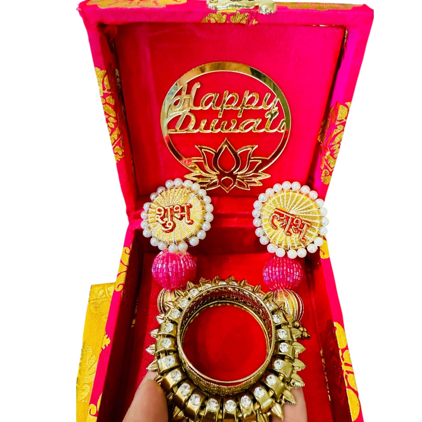 Ready-to-Gift Combos - Shubh Labh & Diyas in Gift Box & Happy Diwali Decal